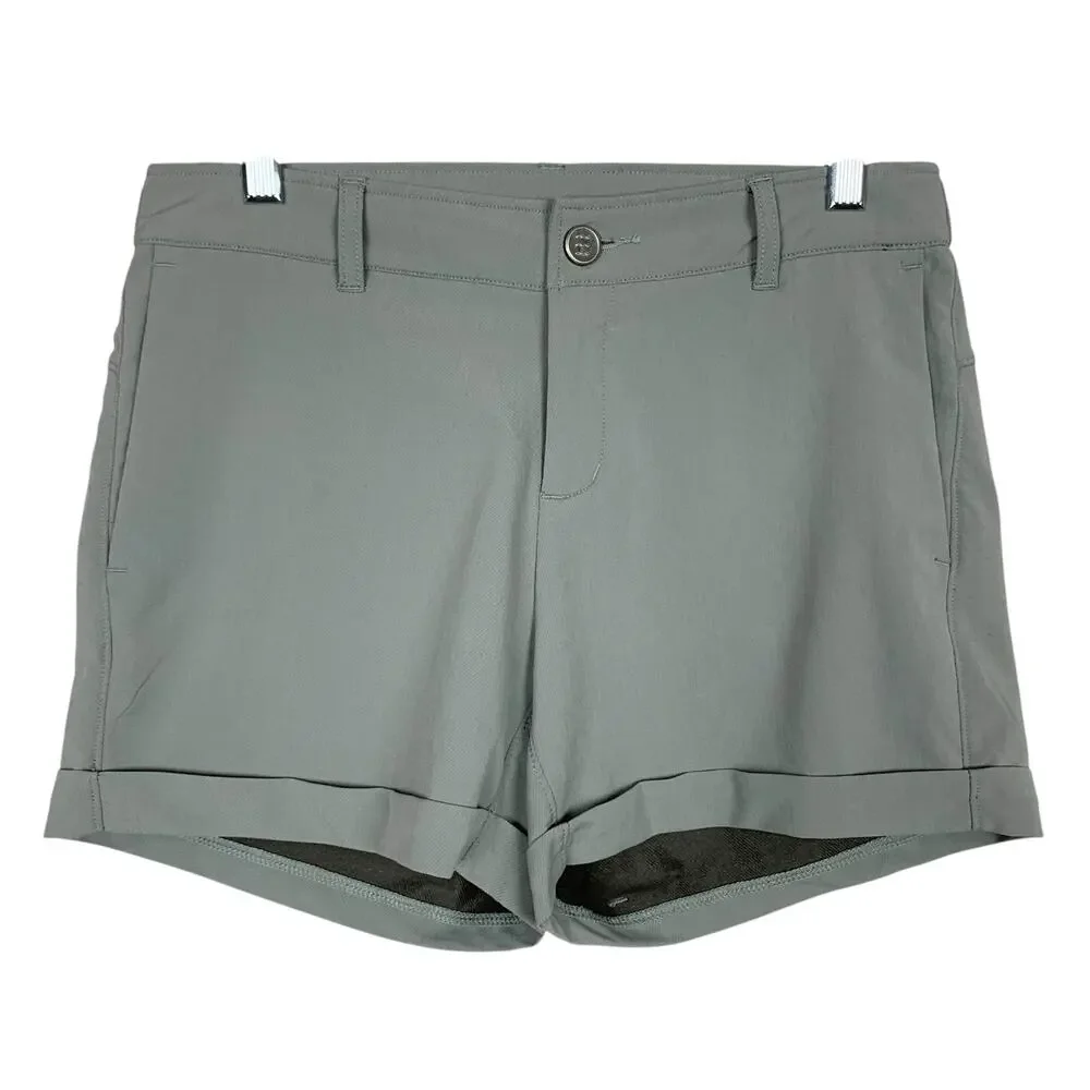 Free Fly Utility Shorts Grey Bamboo Blend Cuffed Pockets Women's S - Flaw